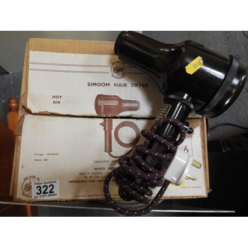 322 - Boxed Vintage Hairdryer