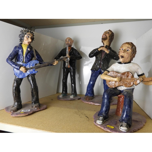 365 - Hand Painted Terracotta Band Figures