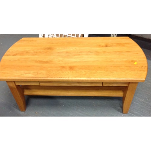 632 - Modern Oak Coffee Table with Shelf under