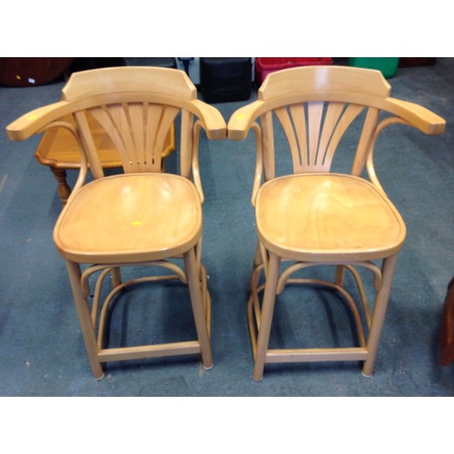 603 - Pair of High Back Bentwood Stools