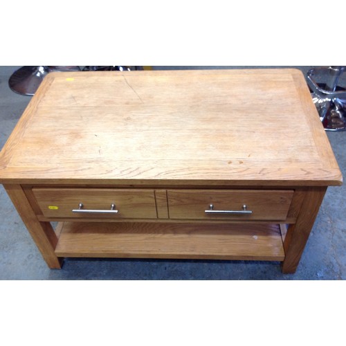 610 - Oak Coffee Table with Drawers