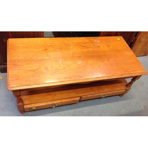 619 - Coffee Table with Two Drawers and Shelf under