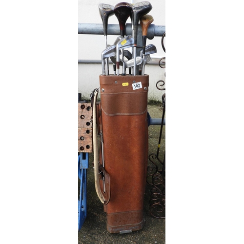 102 - Vintage Golf Bag and Clubs