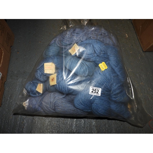 252 - Bag of Blue Rug Wool