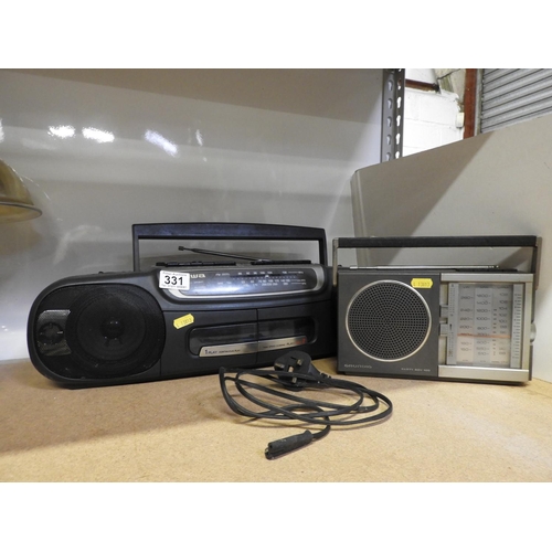 331 - Aiwa Cassette Radio and Grundig Party Boy 100 Radio