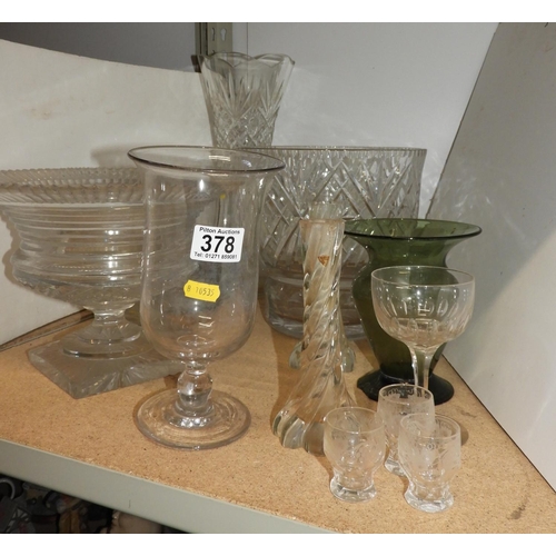 378 - Glass Vases, Bowl etc