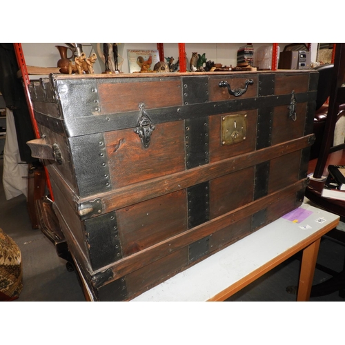 484 - Metal Bound Trunk