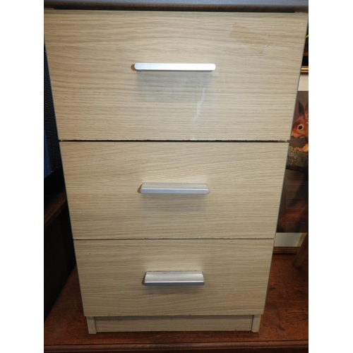 612 - Modern Three Drawer Bedside