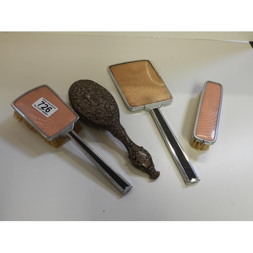 726 - Dressing Table Set and Silver Backed Brush