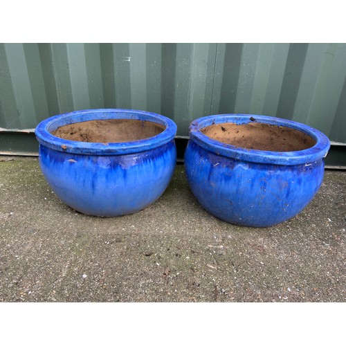 15A - 2x Large Glazed Planters