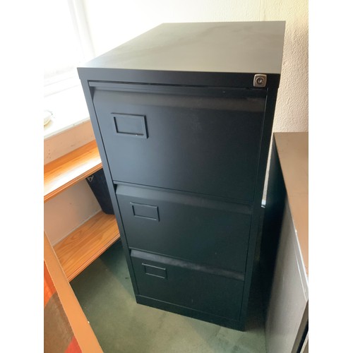 108 - Three Drawer Metal Filing Cabinet