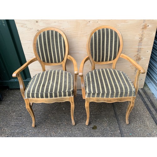 140 - Pair of Upholstered Carver Chairs