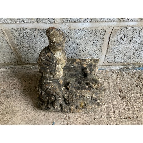 29A - Concrete Garden Ornament - Lady on Bench