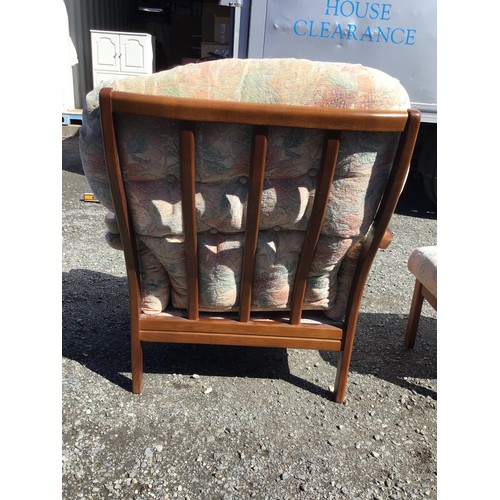 171 - Cintique Three Seater Sofa, 2x Matching Chairs and Footstool