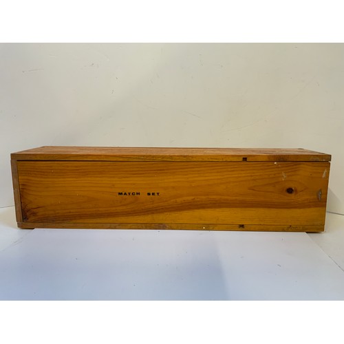 201 - Wooden Box with Game and Playing Cards