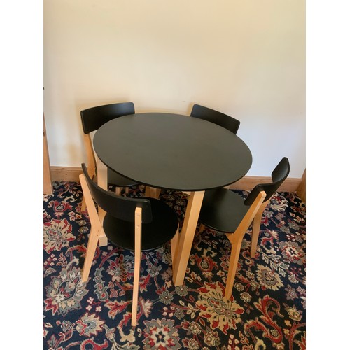 163 - Modern Circular Table and 4x Chairs - 90cm Diameter