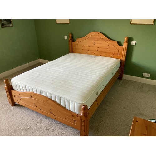 159 - Pine Double Bed and Mattress