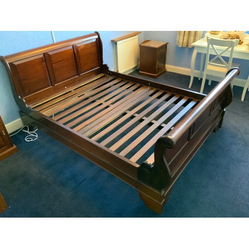 165 - Hardwood Double Sleigh Bed