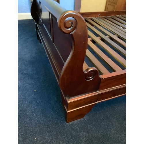 165 - Hardwood Double Sleigh Bed