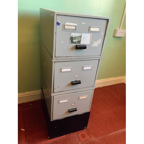 66 - 3x Stackable Metal Filing Drawers