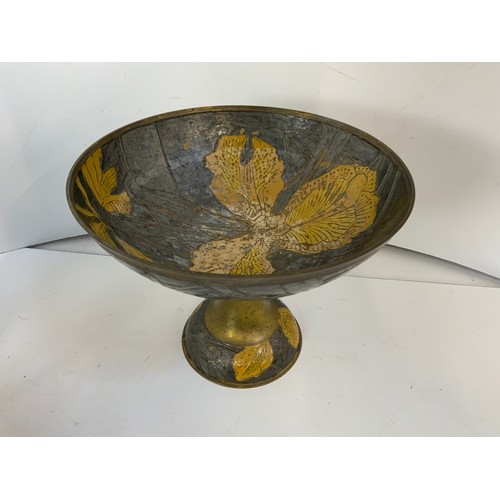 358 - Brass Bowl on Stand and Platedware