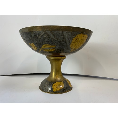 358 - Brass Bowl on Stand and Platedware