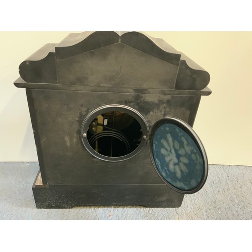 222 - Slate Mantel Clock with Key