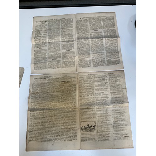 356 - 4x Original Copies of the Bideford Gazette No's 1-4 1854