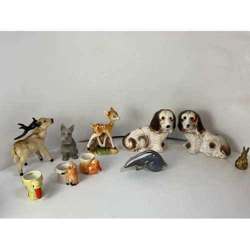 207 - Animal Ornaments to Include Langham Glass Badger