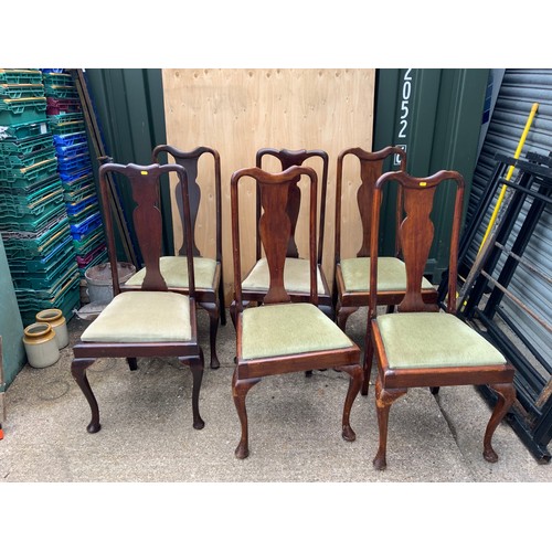 162 - 6x Dining Chairs with Upholstered Seats