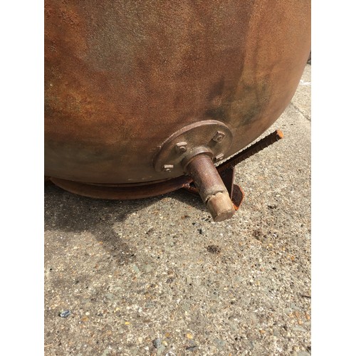 54 - Large Cast Iron Boiler - Crack to Bottom - 85cm Diameter x 69cm High