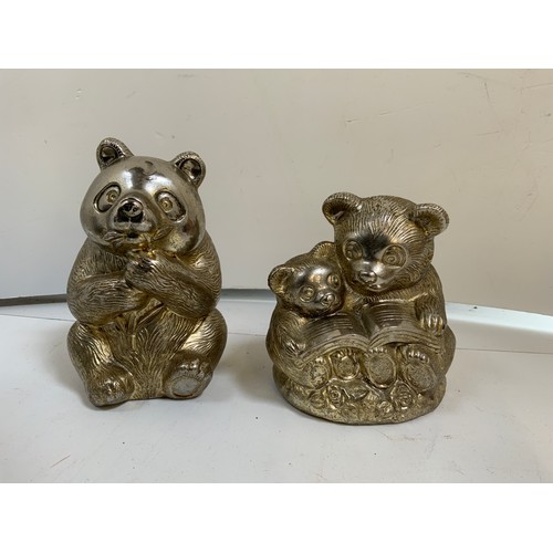 729 - 2x Metal Bear Money Boxes