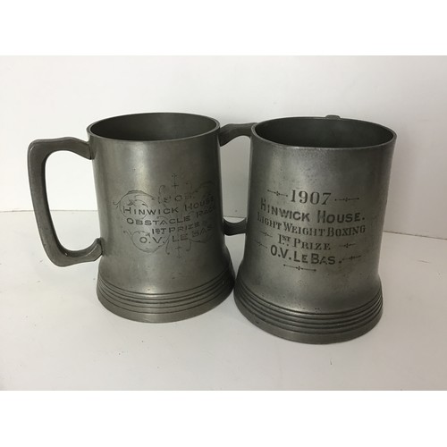 337 - Collectables - Pewter Tankards, Plated and Brassware and Desk Calendar etc