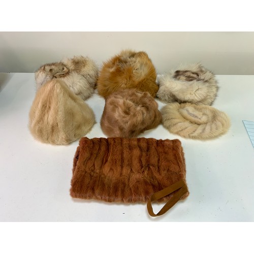 173 - Vintage Fur Hats and Muff