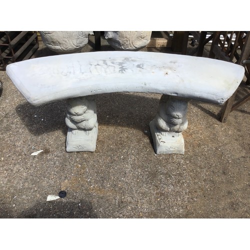 59 - Concrete Garden Bench on Squirrel Supports