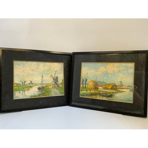 178 - 2x Framed Signed Pictures - Dutch Scenes