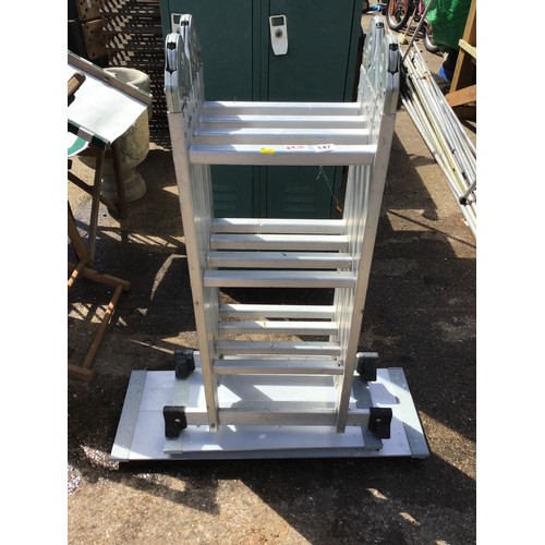 147 - Folding Aluminium Ladder with Platforms