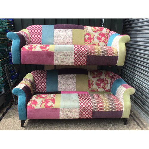 Pair Of Funky Patchwork Style Sofas