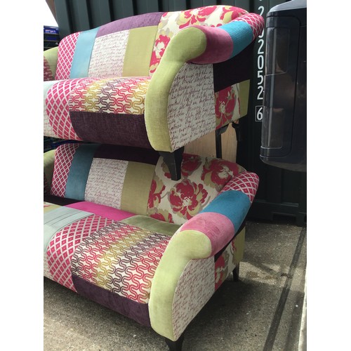 Pair Of Funky Patchwork Style Sofas