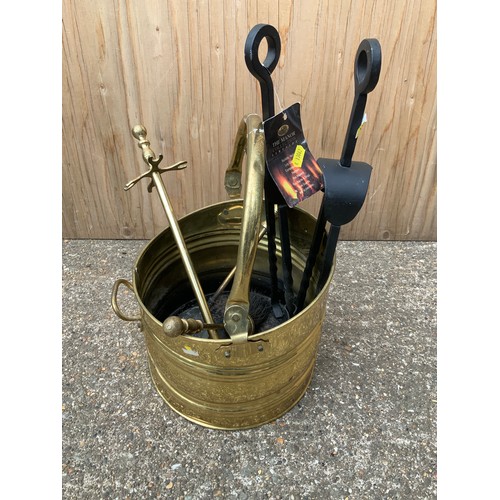 37 - Coal Bucket and Fire Tools