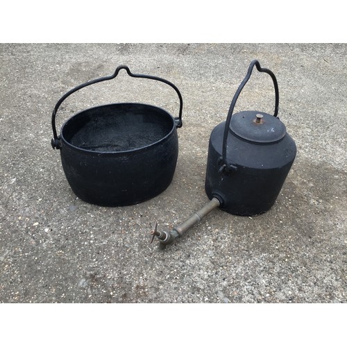 60 - Cast Iron Boiling Pot and Other