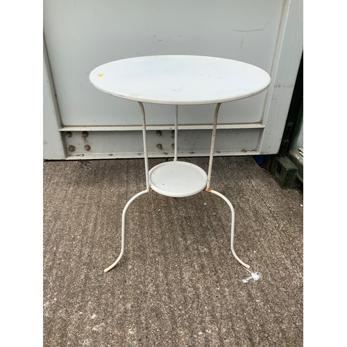 66 - Painted Metal Garden Table with Shelf Under