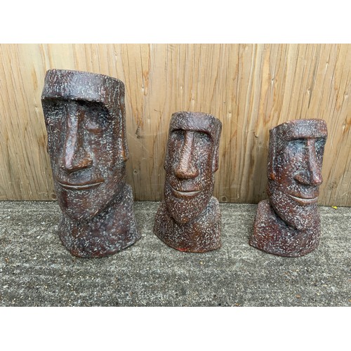 17 - Terracotta Graduating Easter Island Style Statues