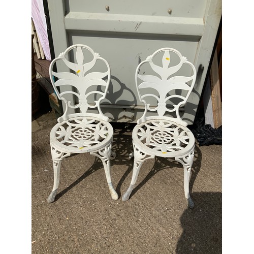 44 - Pair of Painted Metal Garden Chairs