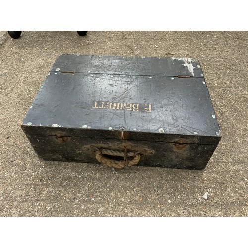 31 - Wooden Box and Contents - Drill Bits etc