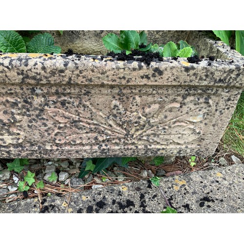 40 - Pair of Oblong Concrete Garden Planters