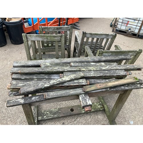 41 - Teak Garden Table and Chairs for Repair