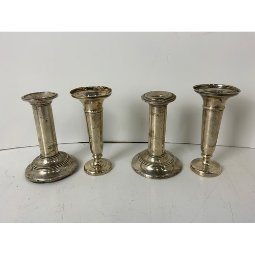 728 - 4x Silver Candlesticks - 12cm High