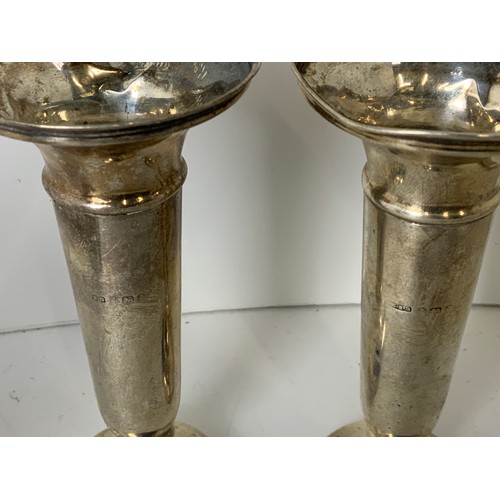 728 - 4x Silver Candlesticks - 12cm High