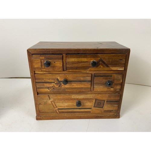 740 - Apprentice Piece Chest of Drawers - 14cm x 12cm x 8cm and Other Boxes